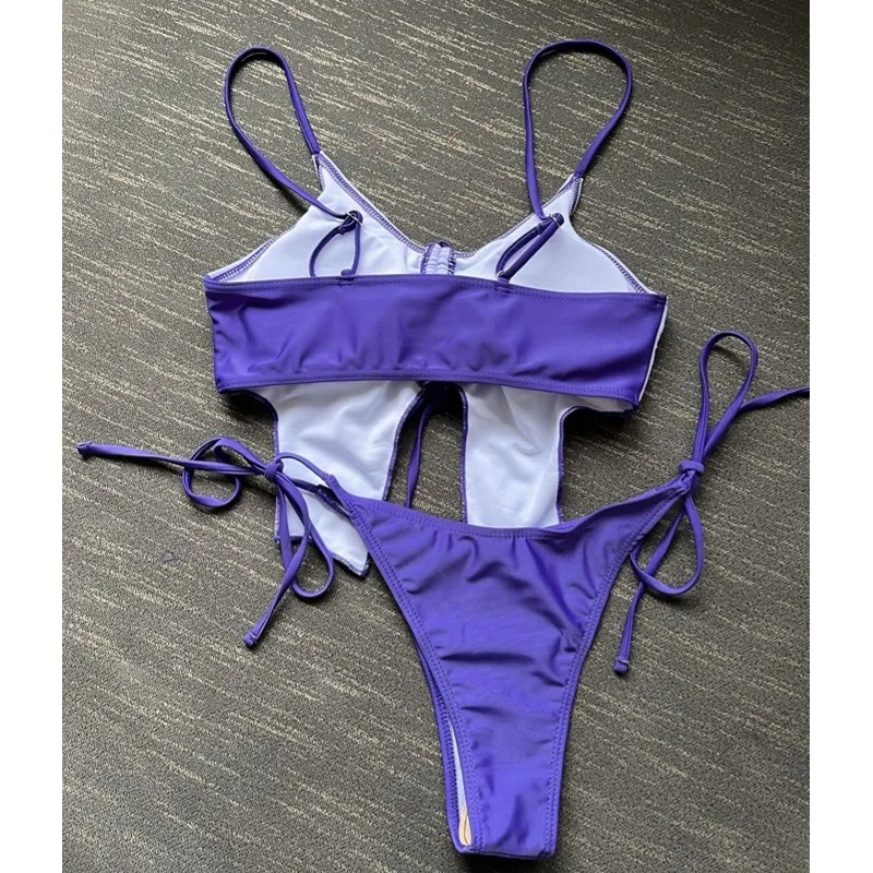 2024 Sexy Women's 2 Pieces Butterfly Print Spaghetti Strap Drawstring Tie Side Bikini Swimsuit Set