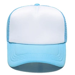 Personalized Mesh Baseball Caps: Stylish Unisex Trucker Hats - Blank cap (Light blue white)