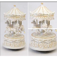 Music Box for Girl, Musical Handmove Box, Resin Carrousel, New Present, Gift for Princess, Wholesale, MF378 2