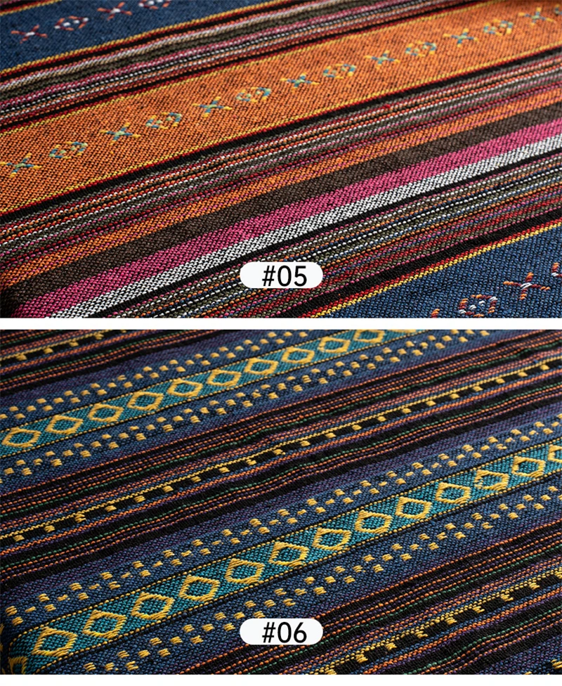 New 150cm Ethnic Style Cotton Linen Fabric Textile Patchwork For Hotel Bar Tablecloth Sofa Cover Cushion Cloths Curtains Cloth