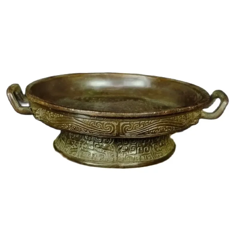 Antique Bronze Ware Collection Round Fruit Plate Dinner Snacks Candy Plate Home Restaurant Retro Decorative Bronze Ornaments 2