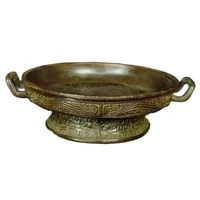 Antique Bronze Ware Collection Round Fruit Plate Dinner Snacks Candy Plate Home Restaurant Retro Decorative Bronze Ornaments 2