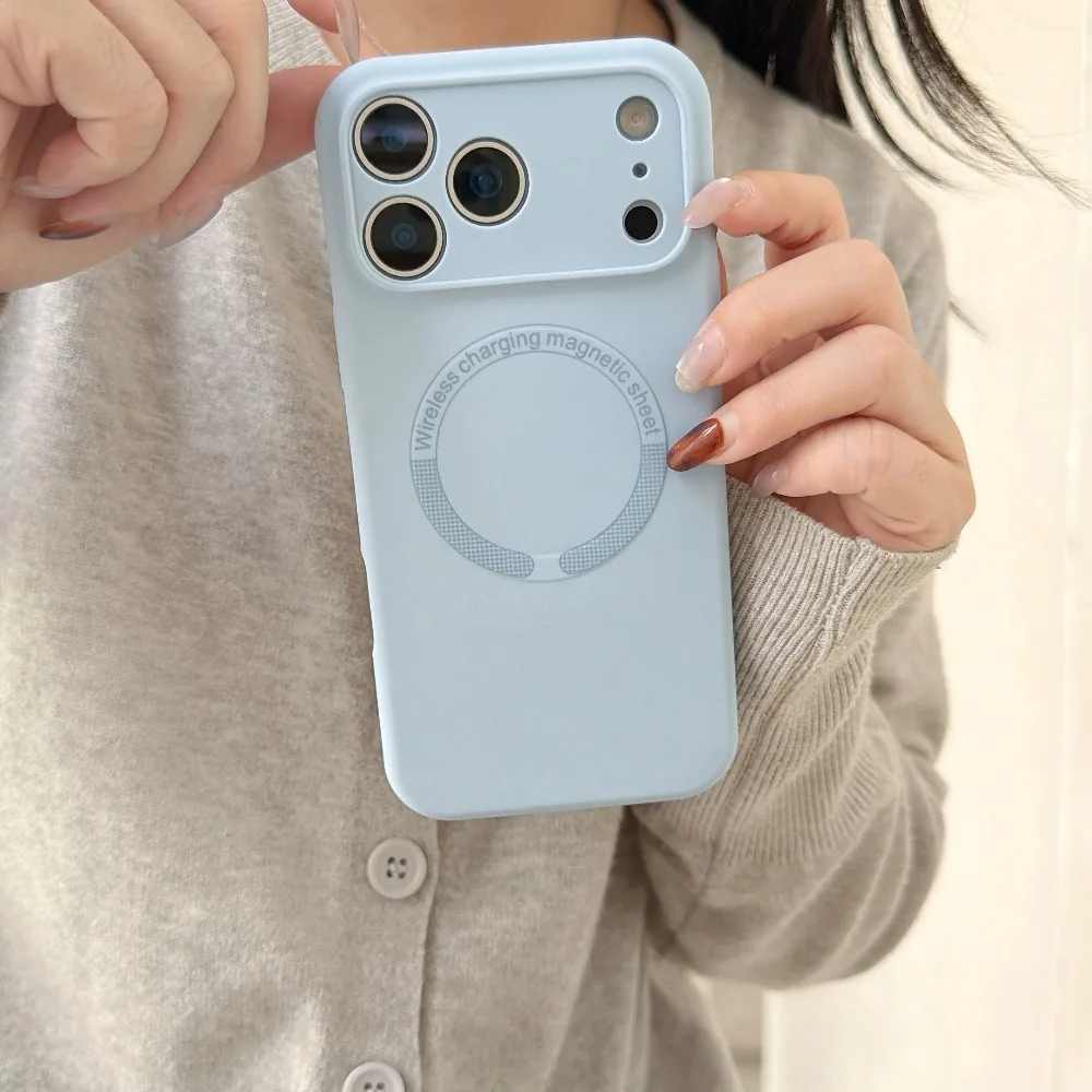 Liquid Silicone Magnetic Phone Case with Wireless Charging and Shockproof Protection