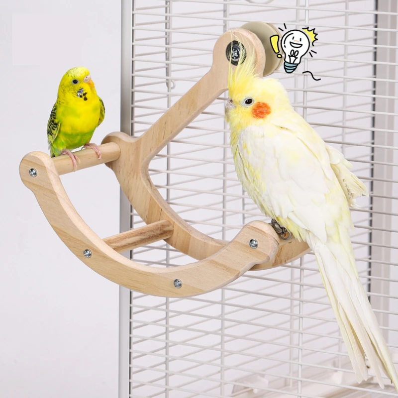 Rotating Bird Perch Interactive Spinning Bird Perch Toy - Wooden ...