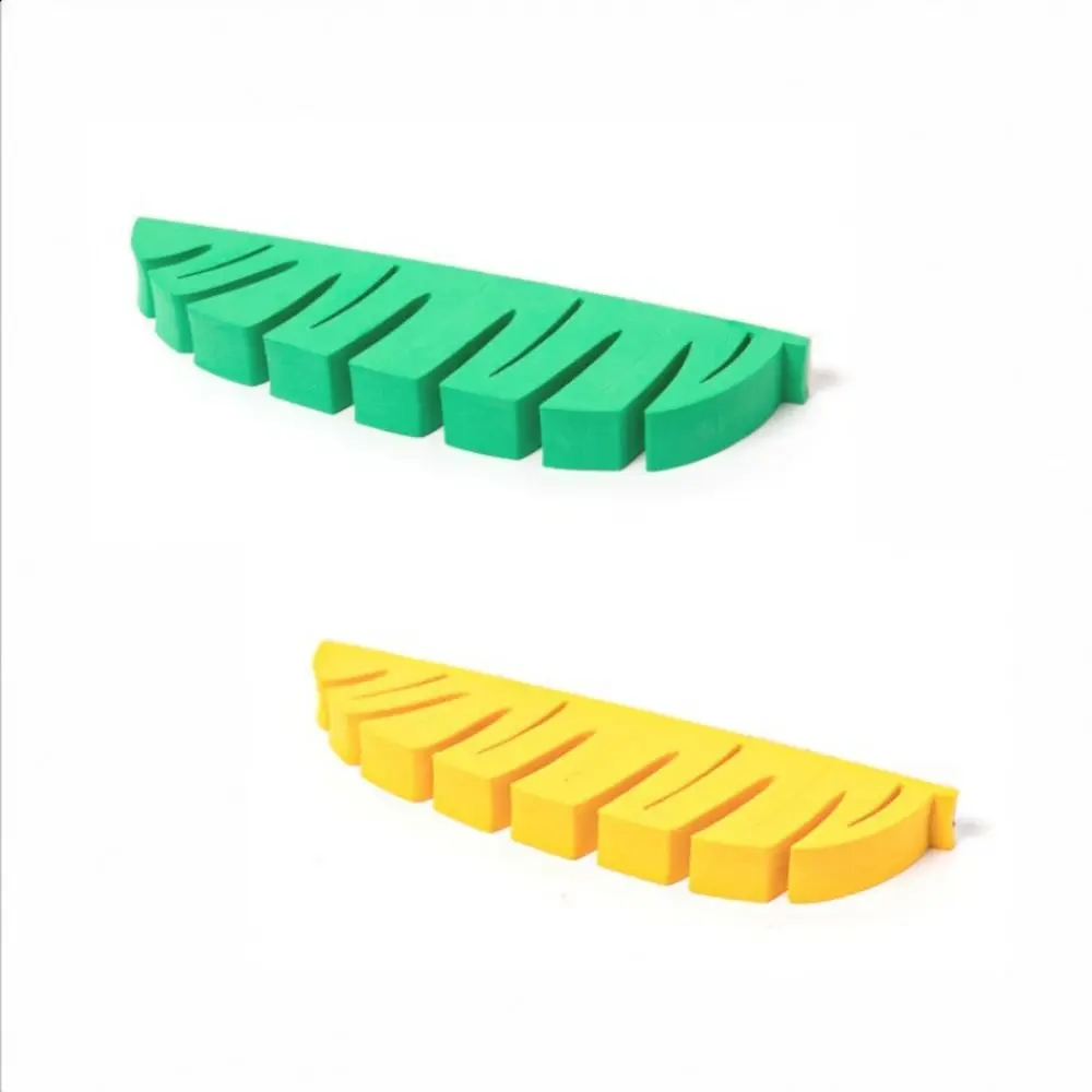 

6 Branches Makeup Brush Drying Rack Wall-mounted Self-adhesive Cosmetic Brushs Drain Holder Green And Yellow EVA