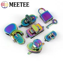 

Meetee 2/4Pcs Colored Metal Turn Twist Lock Metal Closed Clasp Bags Snaps Buckles Purse Latch Closure Buckle Parts Accessories