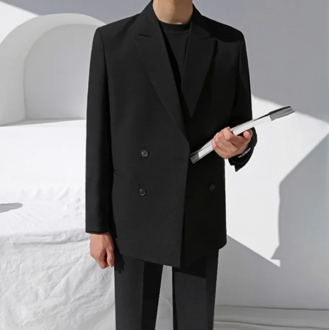 

Men's solid color youth suit coat loose casual suit autumn new top loose and thickened small suit coat in autumn and winter