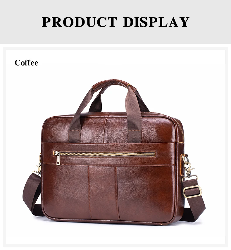 SCHLATUM Genuine Leather Briefcase for Men Large Capacity Laptop Bag's Men's Office Business Handbag