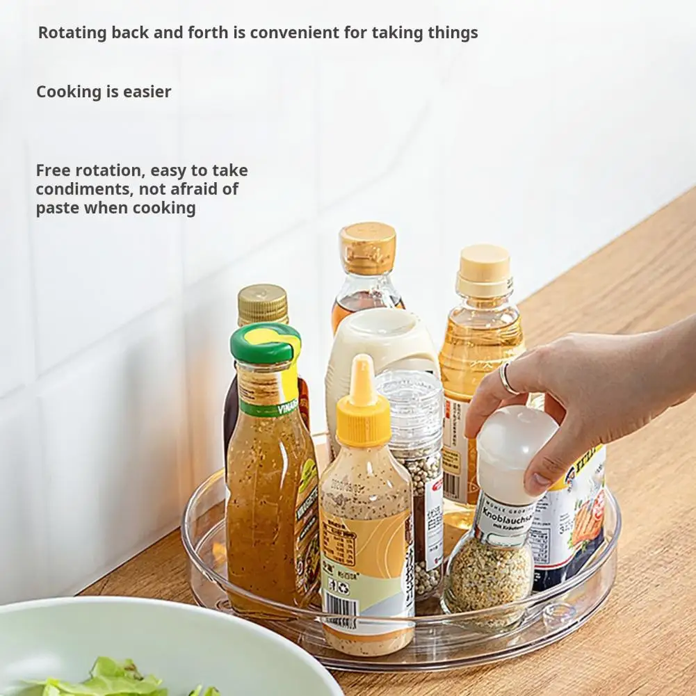 Durable Rotating Shelf 360&deg; Rotating Storage Tray Organizer Kitchen Bathroom Cabinets Pantry Refrigerator