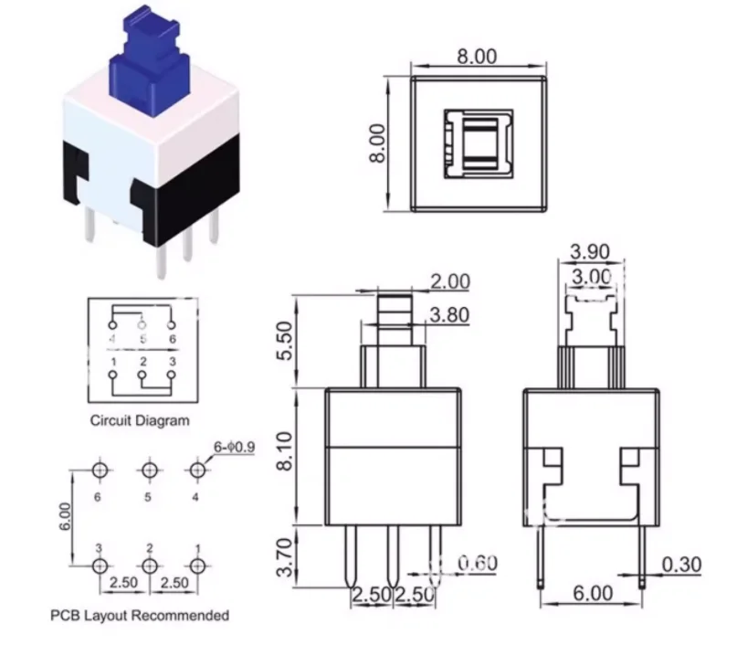 Description Picture 4 of item140PCS/Box 15Types button cap switch for 7x7 / 8x8 self-locking light touch button DIY Kits