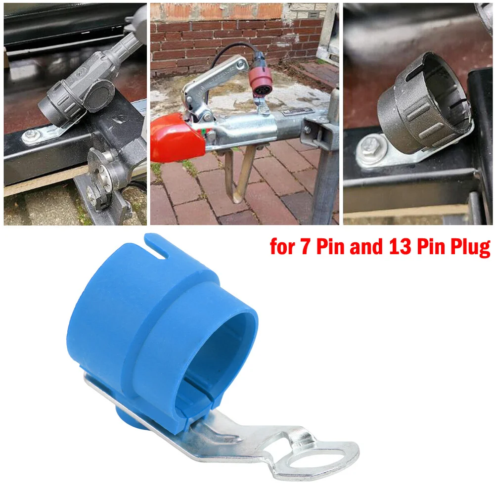 Red/Blue Trailer Plug Holder For 7‑13Pin Trailer Connector Trailer Parts Mounting On Trailer Drawbar Parking Cover Car Access