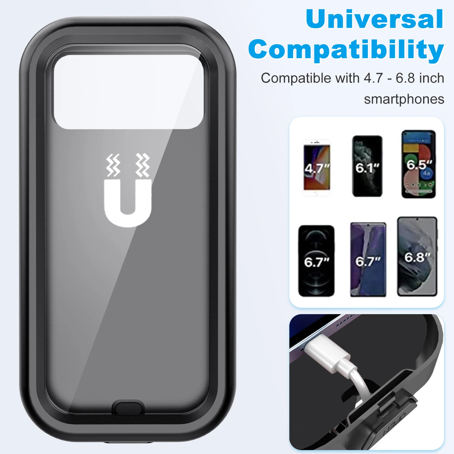 iBudim Waterproof Case Motorcycle Bicycle Phone Holder Stand