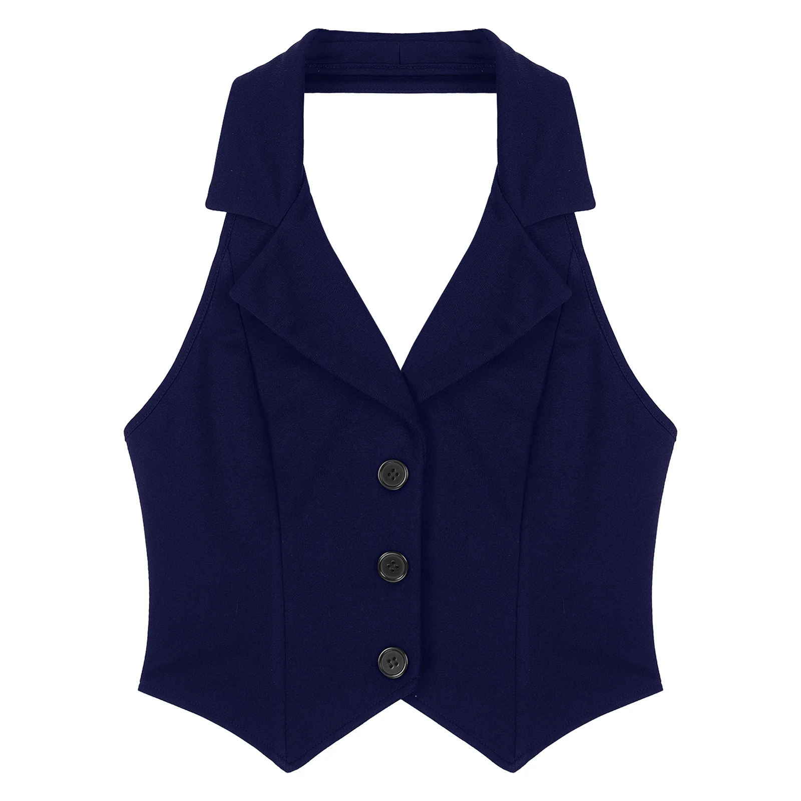 Women's Vests Halter Neck Office Ladies Crop Tops V-Neck Formal Elegant OL Waistcoat Suits Vest Business Work Wear Mujer 5