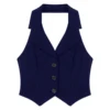 Women's Vests Halter Neck Office Ladies Crop Tops V-Neck Formal Elegant OL Waistcoat Suits Vest Business Work Wear Mujer 5