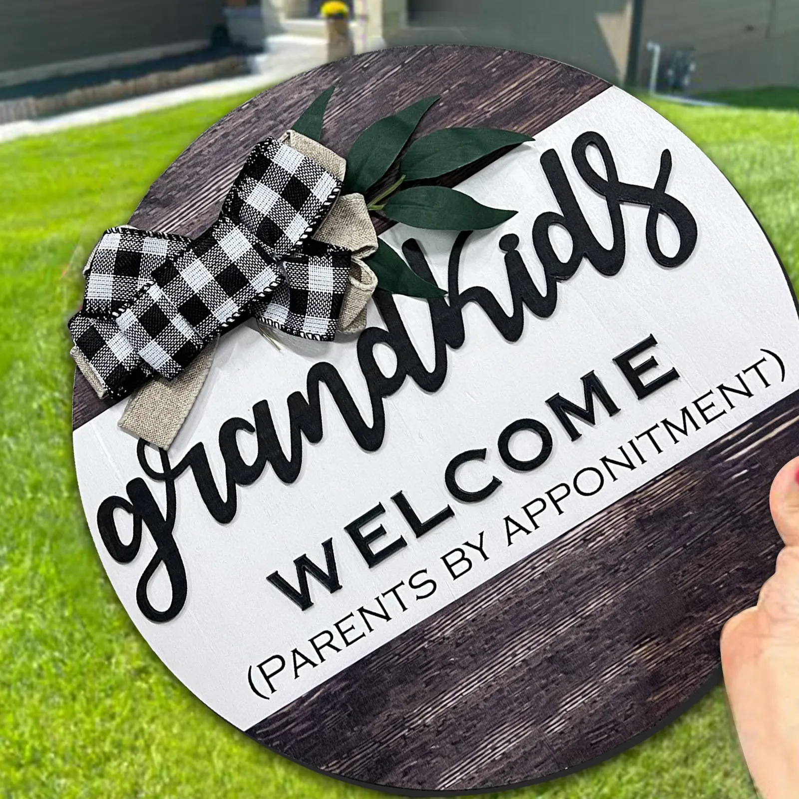 Grandkids Welcome Front Door Sign