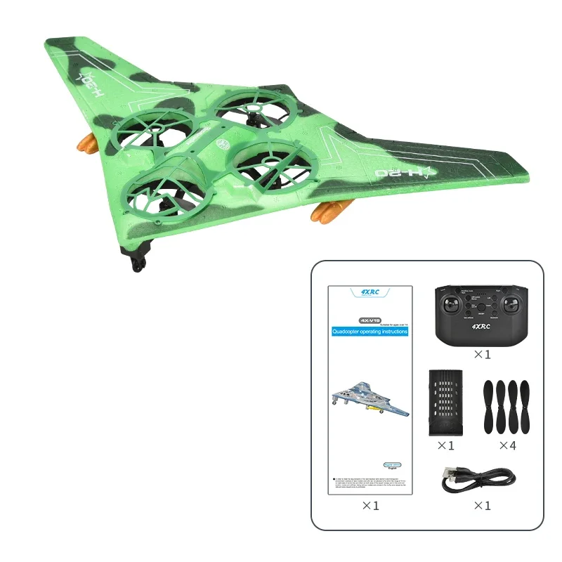 Rc Aircraft V19 330Mm Wing Span Remote Control Quadcopter Foam Fixed Wing Outdoor Rc Airplane Plane for Adult Boys Gift