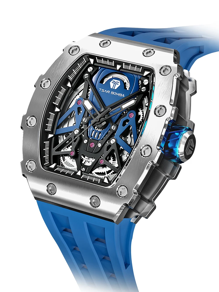 TSAR BOMBA Automatic Watches for Men Luxury Sapphire Mens Mechanical Wristwatch Waterproof Clock