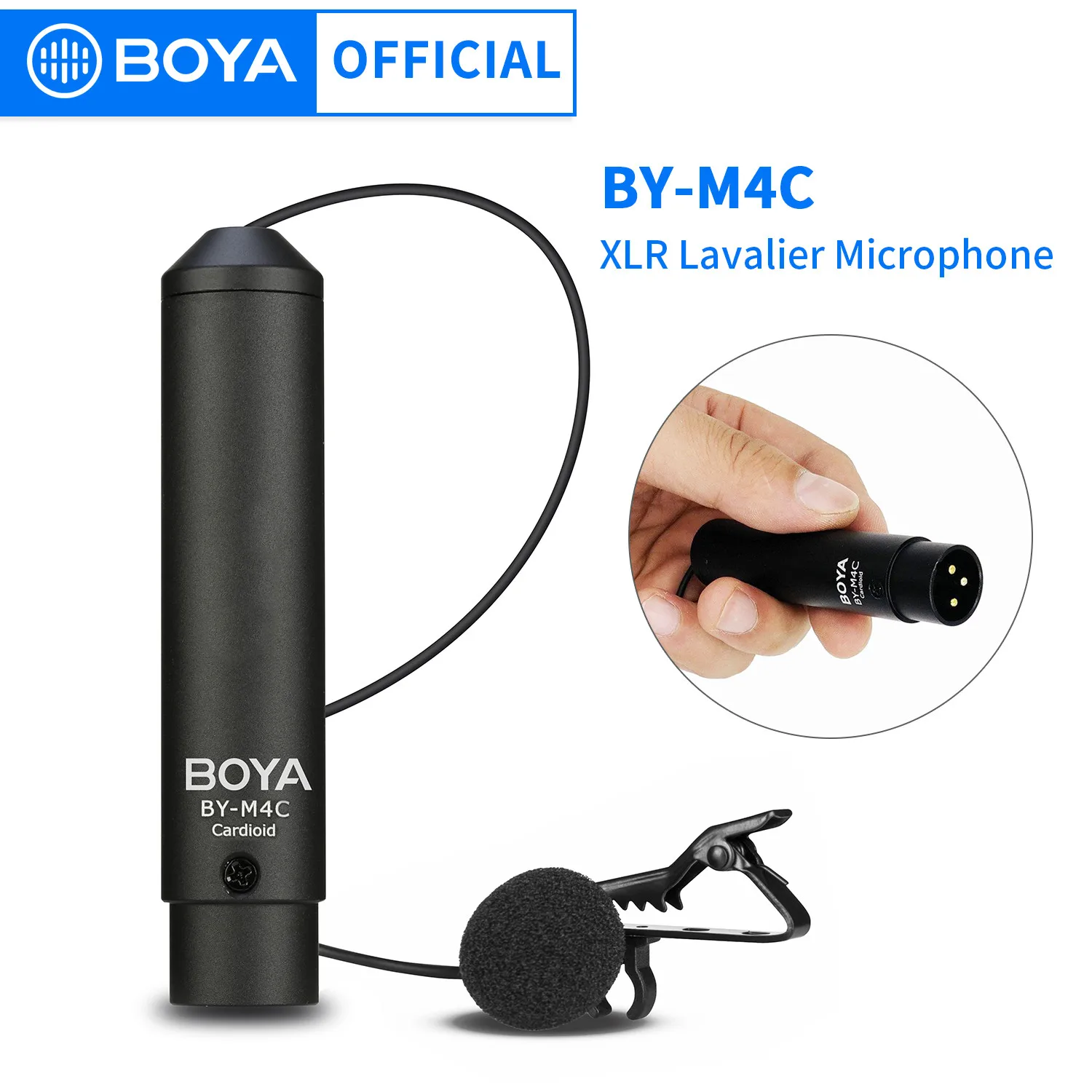Boya By-M4C M4Od Microfono Professionale Clip-On Cardioide Xlr Lavalier Microfone Mic Per Sony Canon Panasonic Videocamere