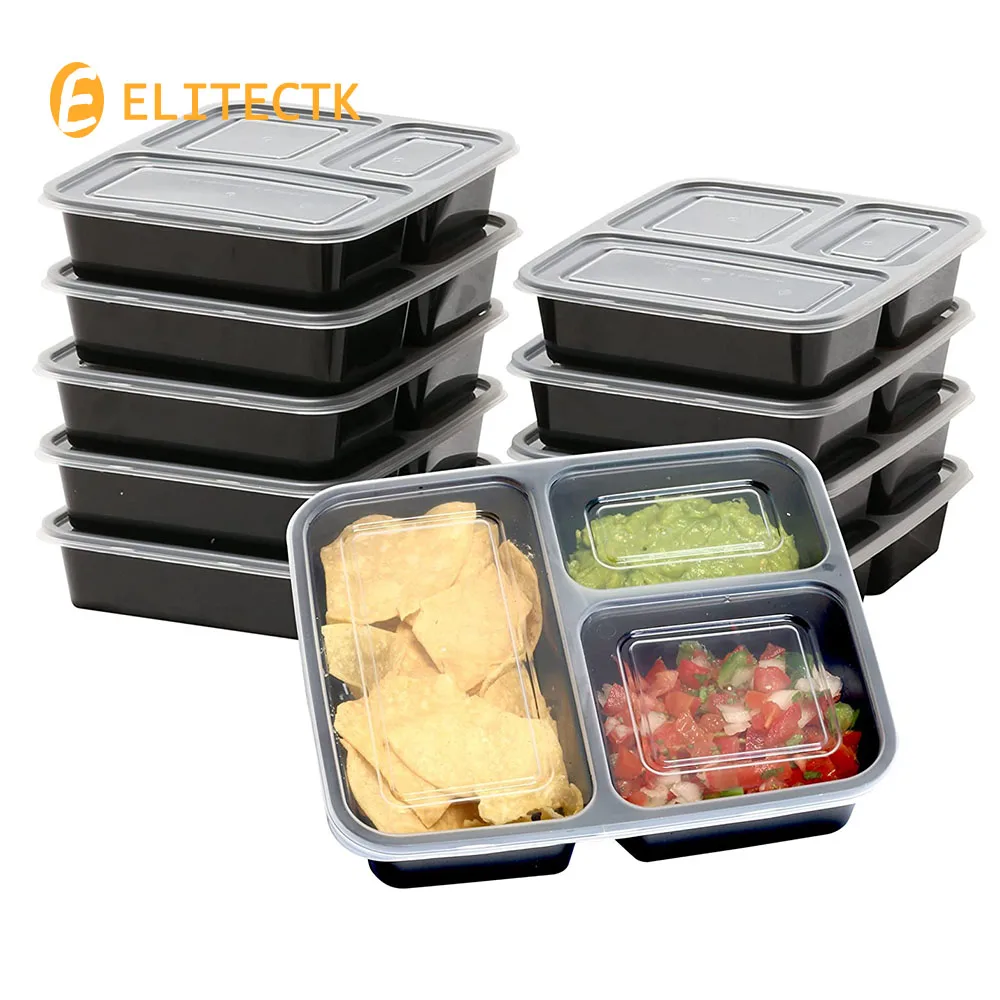 20 Pcs Plastic Reusable Bento Box Meal Storage Food Prep Lunch Box 3