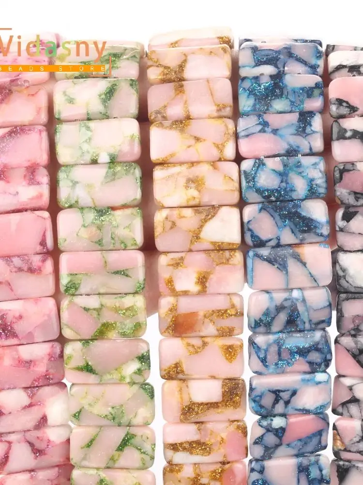 5 stücke Natürliche Stein Meer Sediment Jaspis Perlen Platz Verwendet Für Schmuck Machen DIY Armband Ohrring Zubehör Geschenke Für Frauen – Detail 6