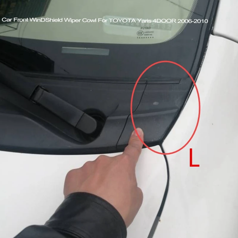 Toyota Yaris 4DOOR 2006-2010 용 자동차 앞 유리 와이퍼 카울 사이드 트림 커버 그릴 패널
