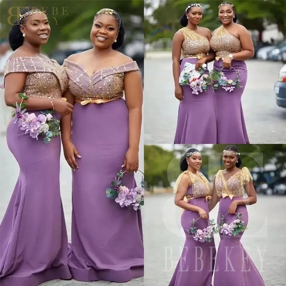 

Shine Purple Satin Bridesmaid Dresses Long Wedding Party Dress for Bridesmaids 2024 Mermaid Elegant Gowns for Women Formal Robe