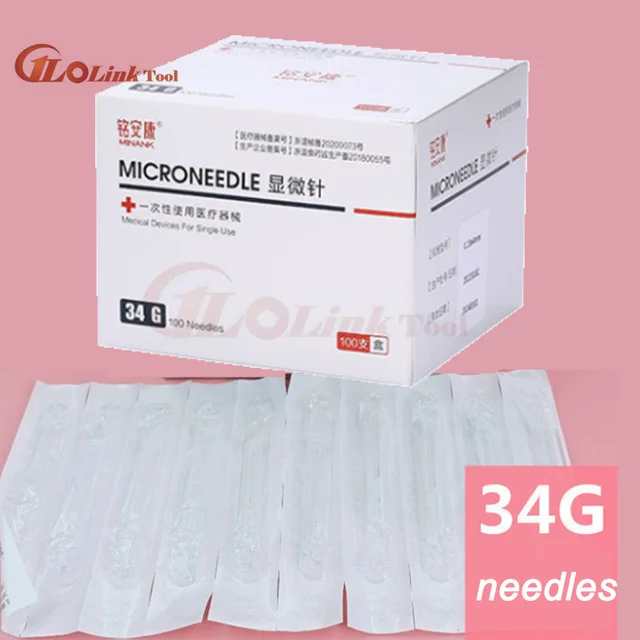 100 Pack 34 Gauge 4mm Disposable Dispensing Needles With Caps - Industrial & Lab Use For Oils, Adhesives, Glue (Individually Wrapped)