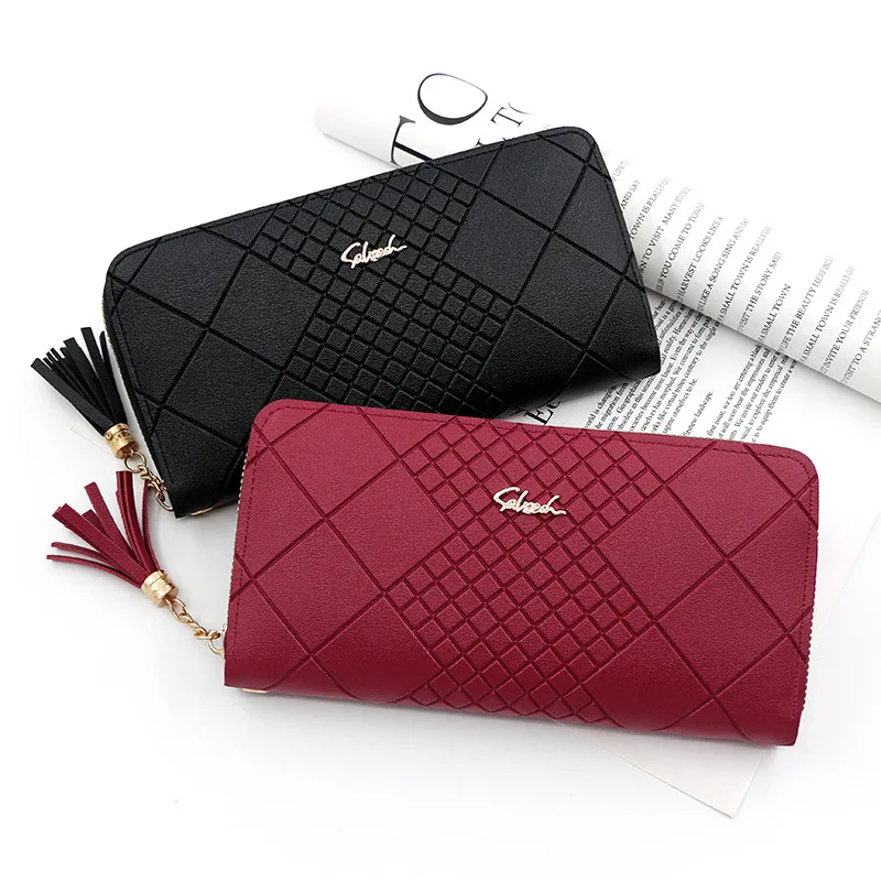 

Zipper Money Coin Purse Women Card Holder Long PU Leather Clutch Wallet Large Capacity Lady Wristlet Phone HandBags Money Pocket