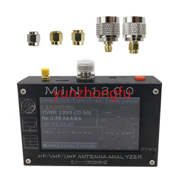 

Mini1300 4.3" LCD 0.1-1300MHz HF/VHF/UHF ANT SWR Antenna Analyzer Meter Tester Network Analyzers Measurement