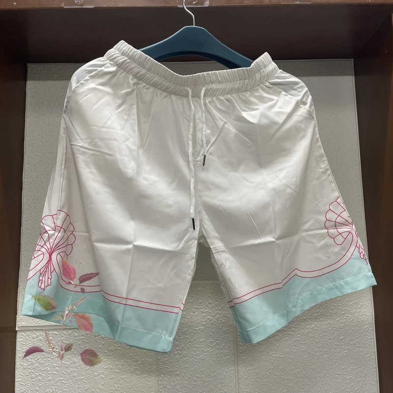

Summer Comfort Fabric Beach Style Neutral Minimalism Casablanca Shorts Shell Coral Rainbow Sun Pattern Printed Casablanca Pants