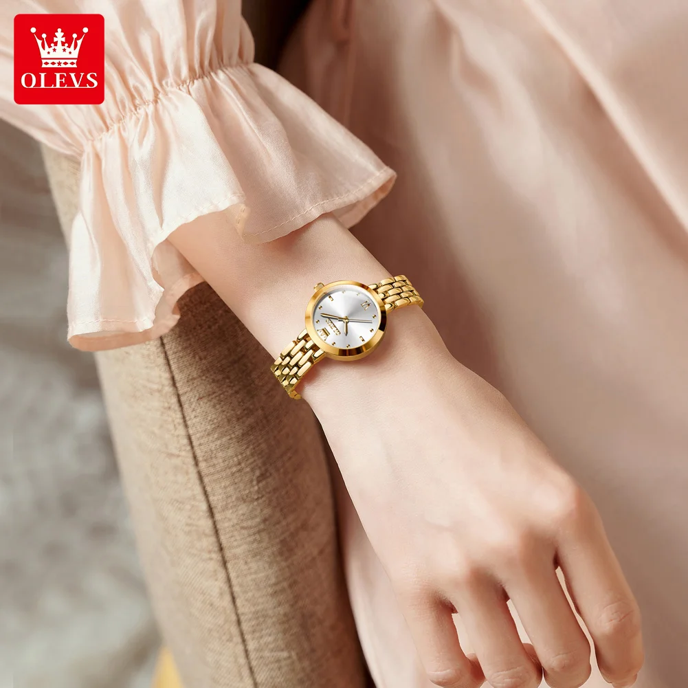 OLEVS 9992 Women's Watch Fashion Small Dial Quartz Watch For Women High Hardness Coated Mirror 30M Waterproof Ladies Wristwatch