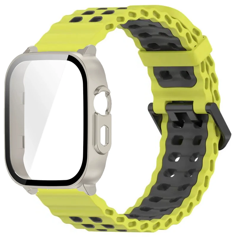 Silicone Band and Protective Case for Smartwatch - Premium Wristband Accessory Set with Screen Protector and Strap