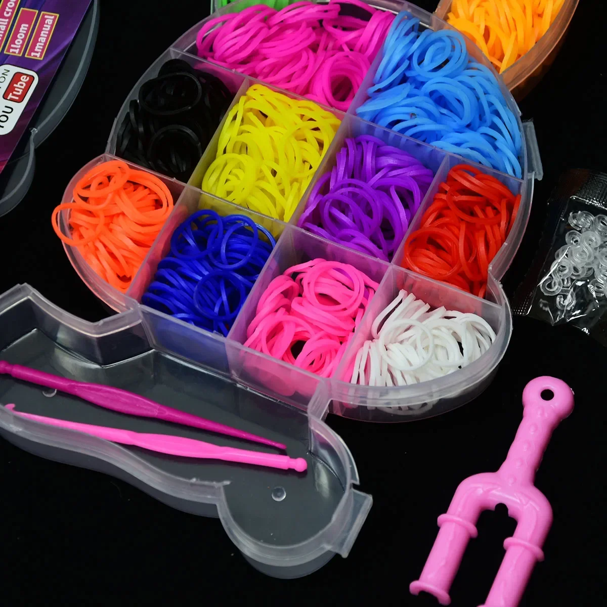 Loom band kit Colorful Loom Bands Set Candy Color Bracelet Making DIY Rubber Band Woven Bracelet Girls Kids Craft Toys Gifts 600pcs