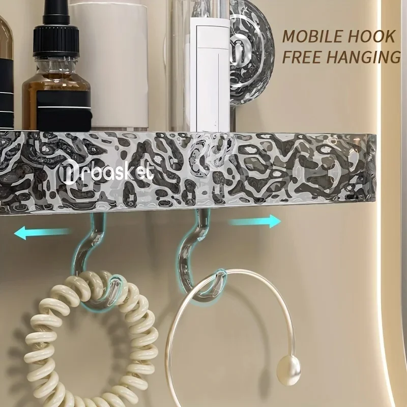 Bathroom Shelf Wall Mount Corner Shower Shelf Suction Cup Shampoo Storage Holder Shower Caddy No Drilling Bathroom Organizer 4