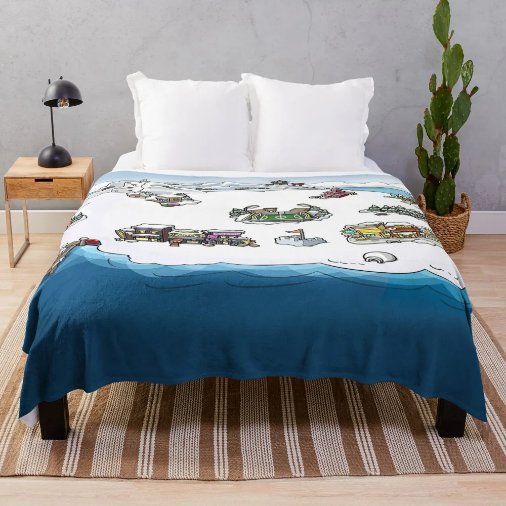 

Club Penguin Map Throw Blanket Picnic Blanket Thin Blankets Camping Blanket Heavy Blanket