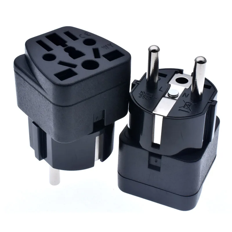 Universal Italy Switzerland India UK US AU to EU German Russia AC Power Socket Schuko Plug Travel Charger Adapter Converter