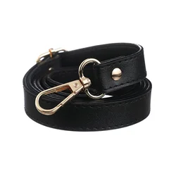Adjustable PU Leather Crossbody Bag Strap Accessory - 138cm Long (Black gold)