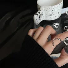  Fashion Double Layer Ring Women Ring Punk Stacking Opening Rings Female Trendy Hip Hop Tail Ring Delicate Index Finger Ring 