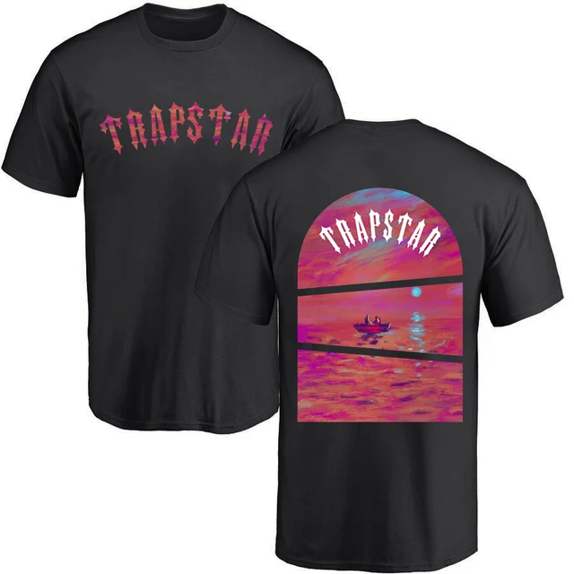 Trapstar Street Brand T-Shirts Men sunset at sea art Print T Shirt O-Neck Cotton Short Sleeve Casual Oversized Tops Loose Tops 2