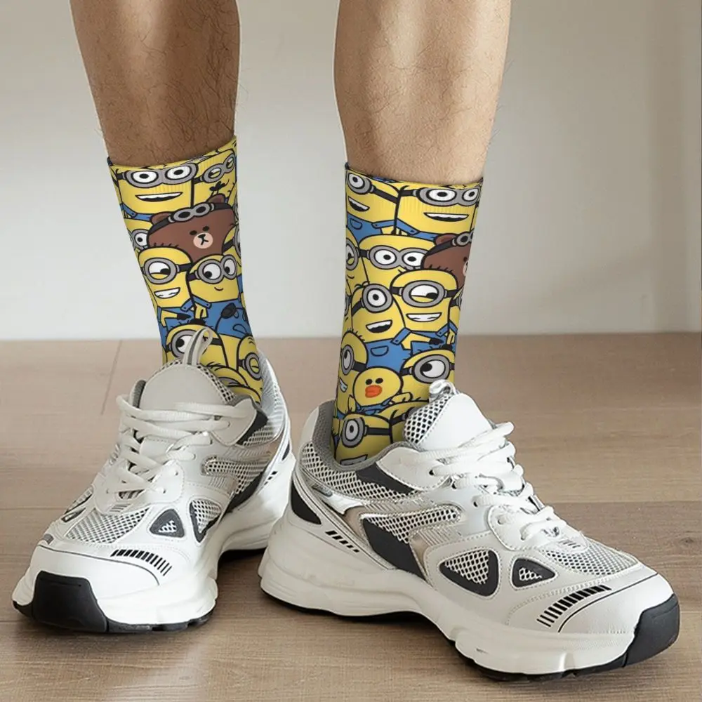 Custom Cool Print M- Minions Cartoon Socks for Women Men Stretchy Summer Autumn Winter M- Minions Bananas Crew Socks 149 S9a2ff07f0cfe4007a98cdd6f141f8208h