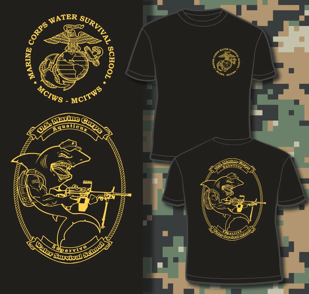 

US Marine Corps Water Safety Survival School T Shirt. Short Sleeve 100% Cotton Casual T-shirts Loose Top Size S-3XL