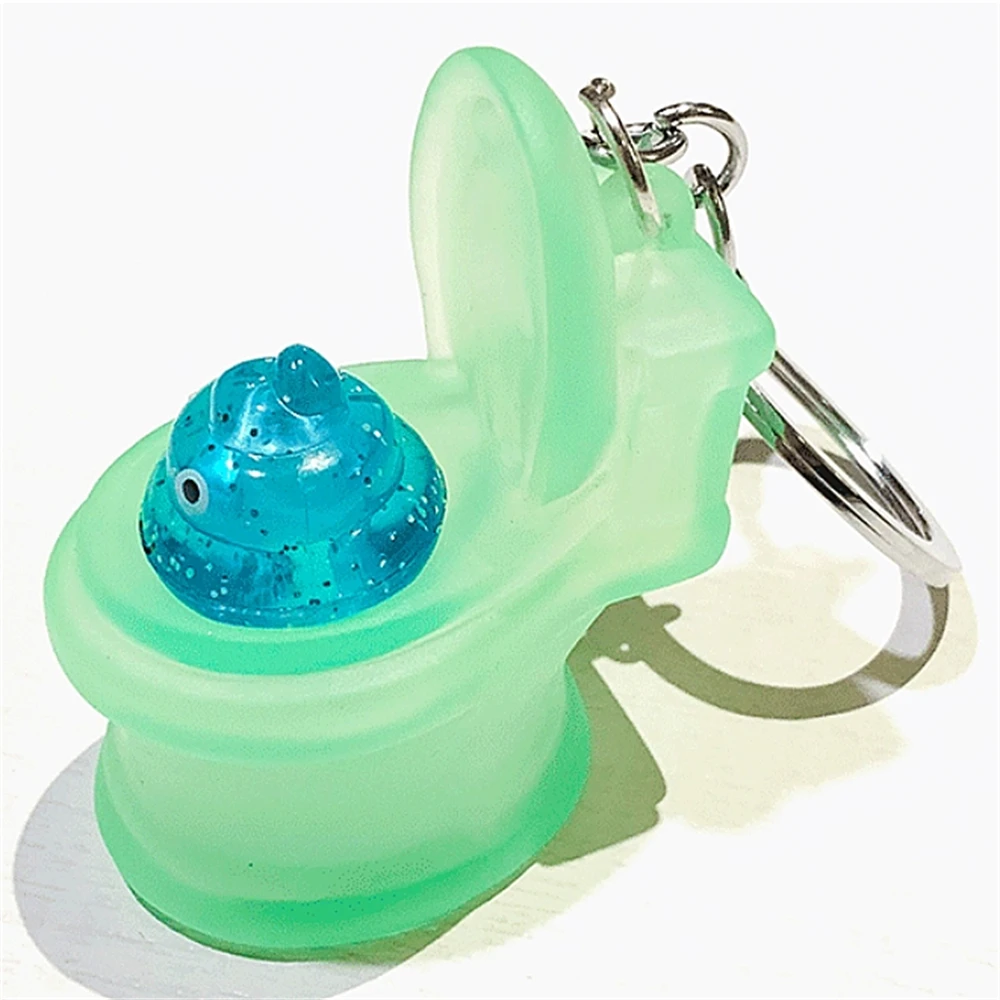 置物 pipi Funny Mini Poop Toilet Keychains Creative Tricky Prank Silicone