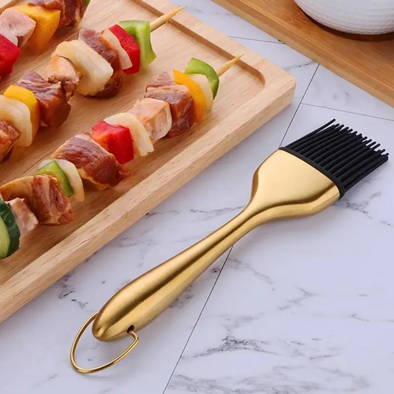 

Barbeque Brush Stainless Steel Silicone BBQ Heat Resistant Oil Brushes Kitchen Utensil Supplies Bar Cake Cooking Baking Tools