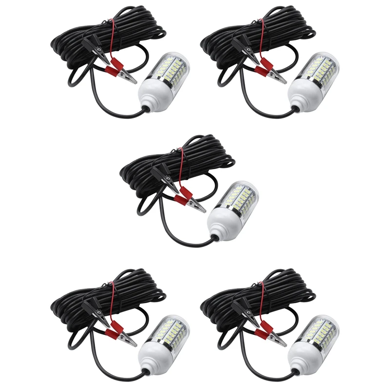 

5X 12V 15W Fishing Light 108Pcs 2835 LED Underwater Fishing Light Lures Fish Finder Lamp Attracts Prawns Squid Krill