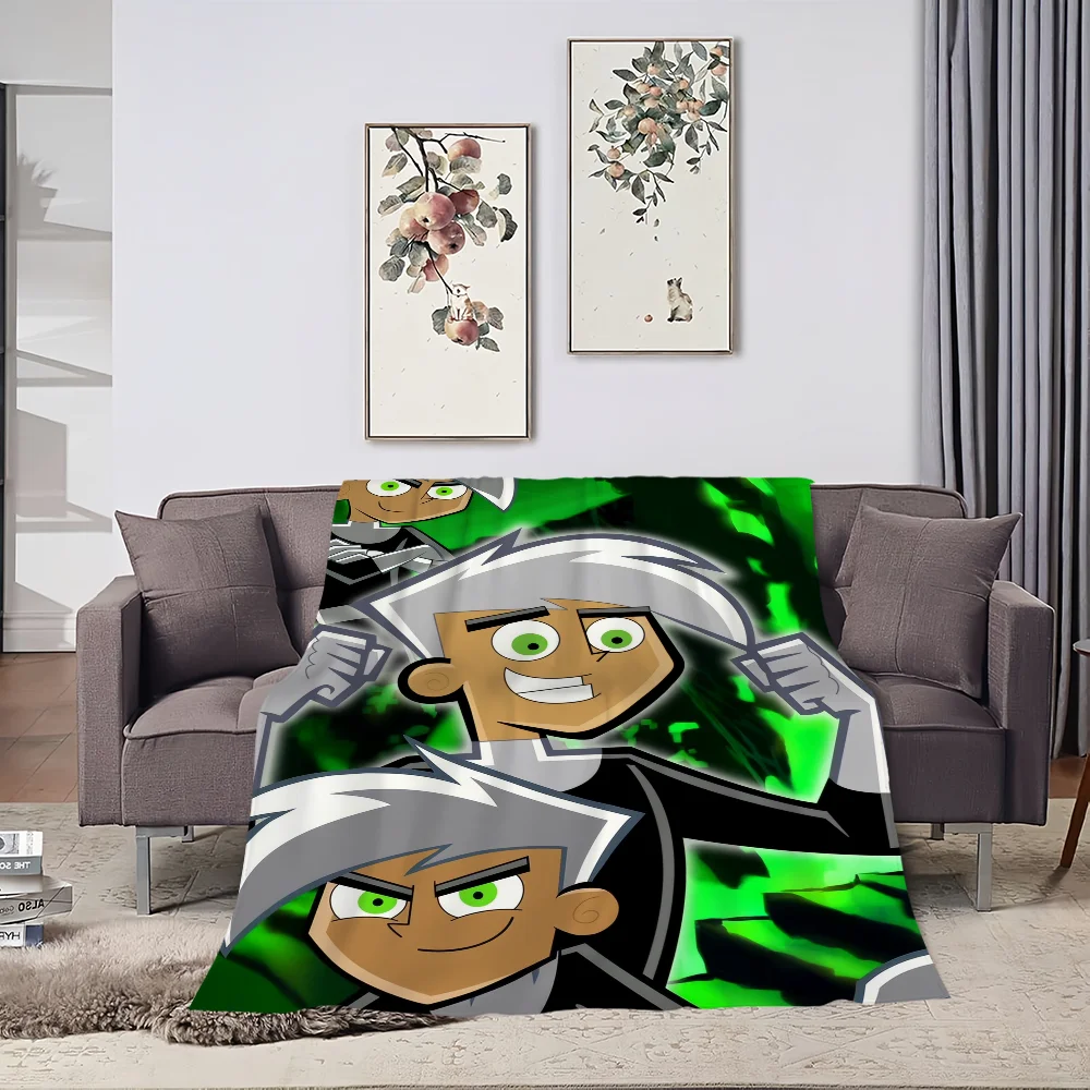 Cartoon D-Danny P-Phantoms Blanket Skin friendly comfort warm soft plush blanket suitable sofa living room office bedroom 3