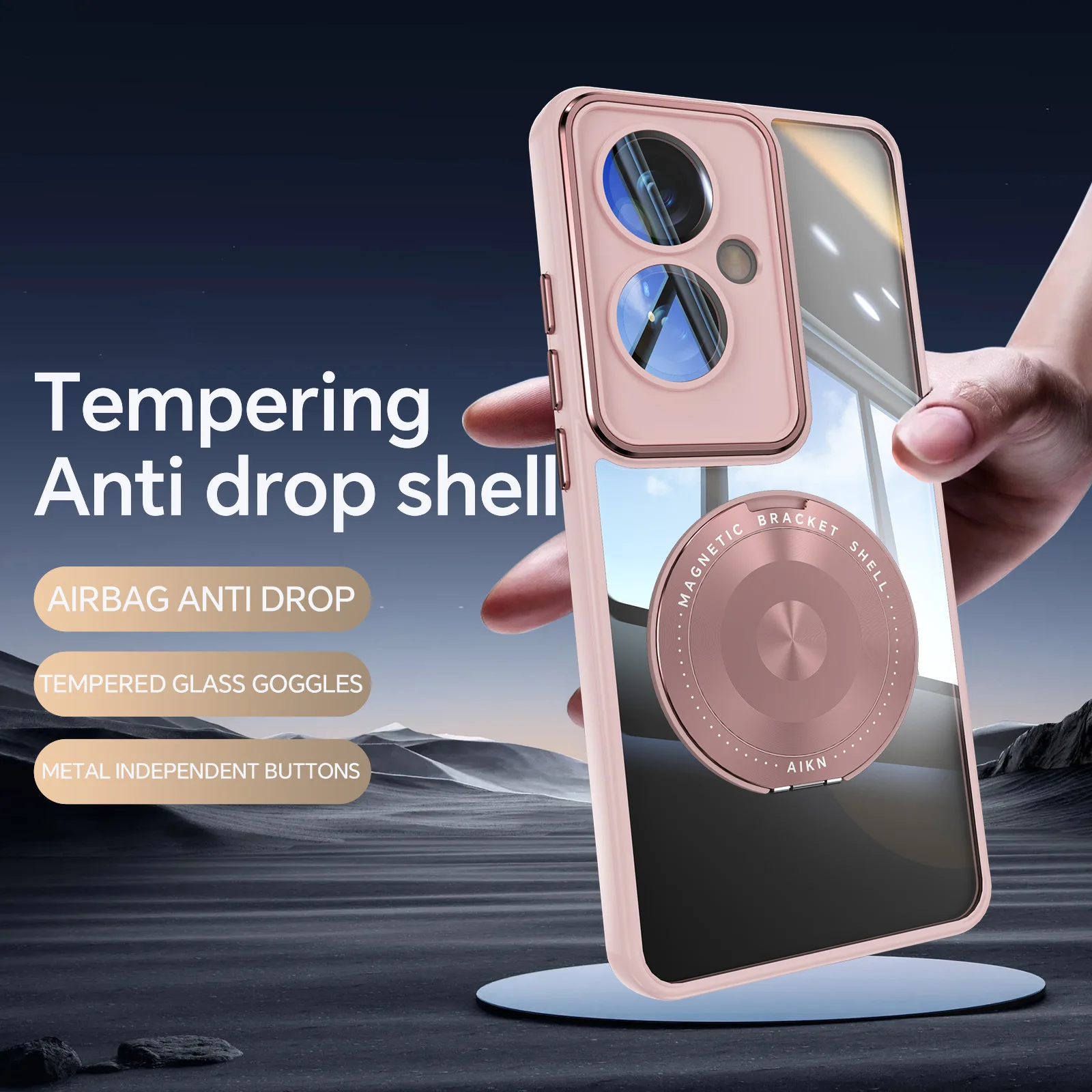 Premium Magnetic Metal TPU Case with 360° Protection & Wireless Charging Compatibility
