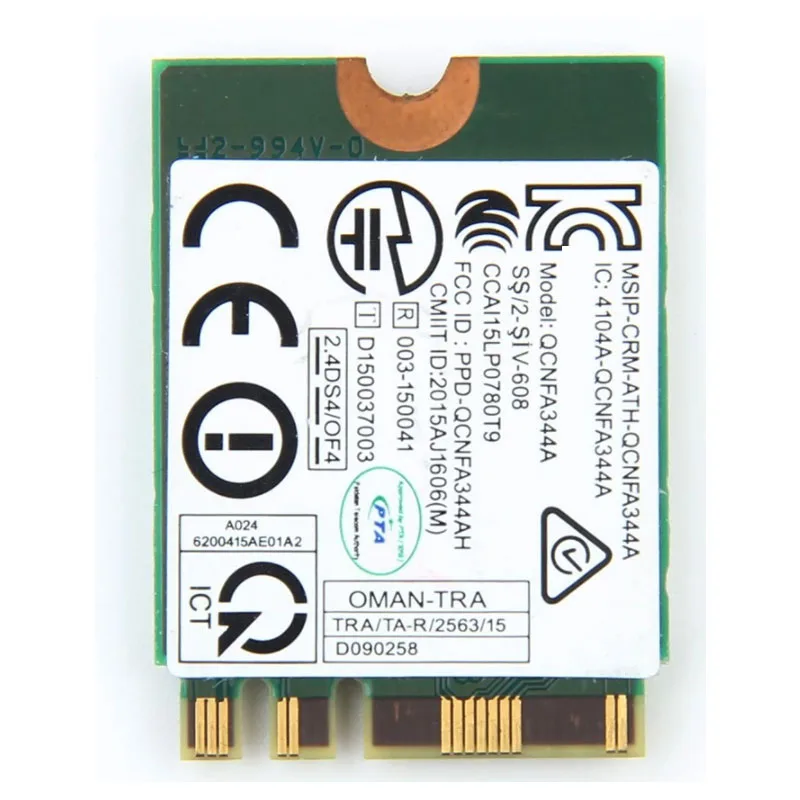 듀얼 밴드 무선 네트워크 카드 QCNFA344A 1435 802.11ac 867Mbps Wifi 블루투스 4.1 M.2 더 나은 BCM94352Z