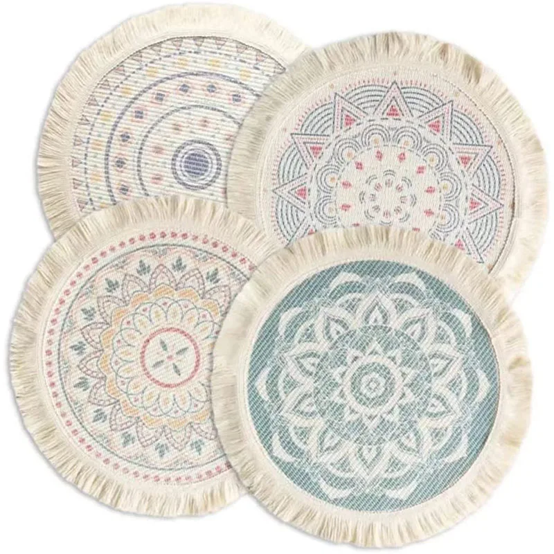 Persian Style Mousepad Fabric Printed Coasters Placemats Laptop PC Mouse Pad With Home Office Table Decor Craft
