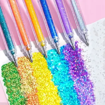 Penna Gel Set di penne Gel glitterate nuove forniture scolastiche glitterate Set di penne colorate studenti divertenti che segnano la penna evidenziatore