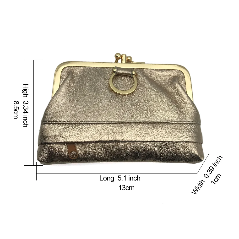 BELLO TUTTI Original Women Genuine Leather Key Wallets Mini Coin Purse Metal Hasp Sheepskin Card&ID Holder Change Bag Money Clip